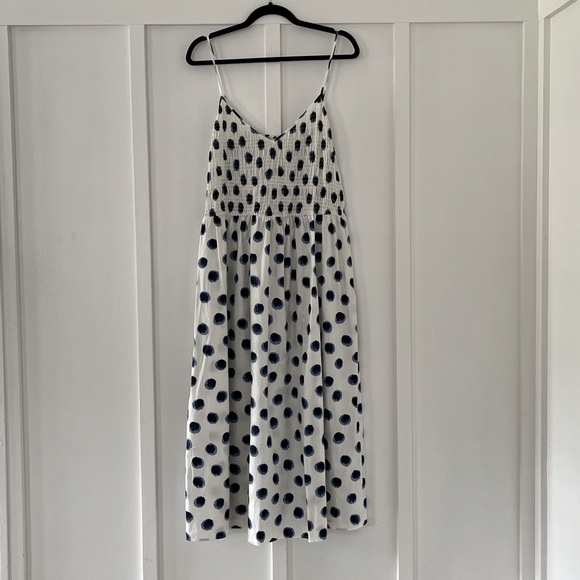 H&M Smocked Cotton Dress Sz L - Picture 1 of 6